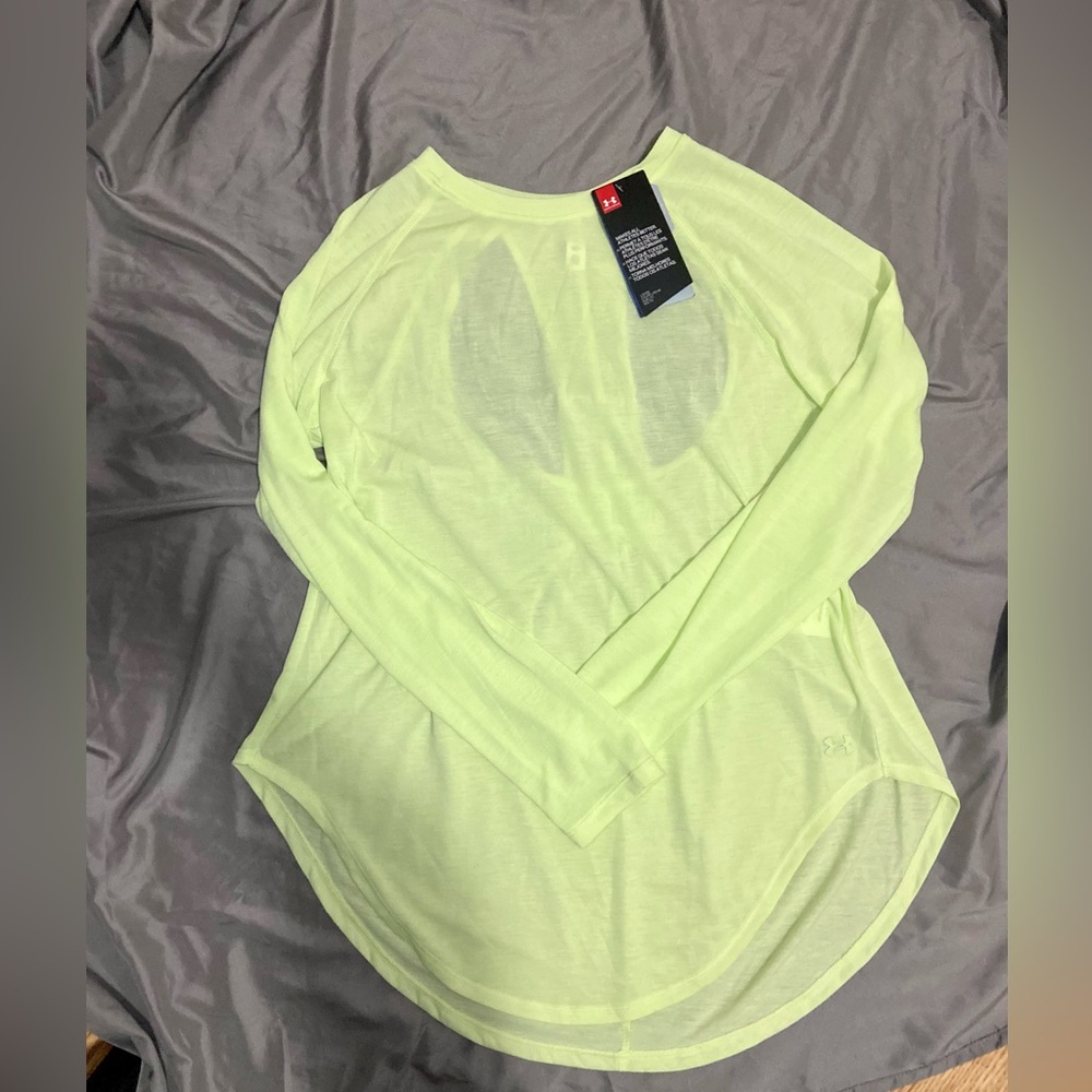 Under Armor Lime Green Loose Long Sleeve Top Woman
